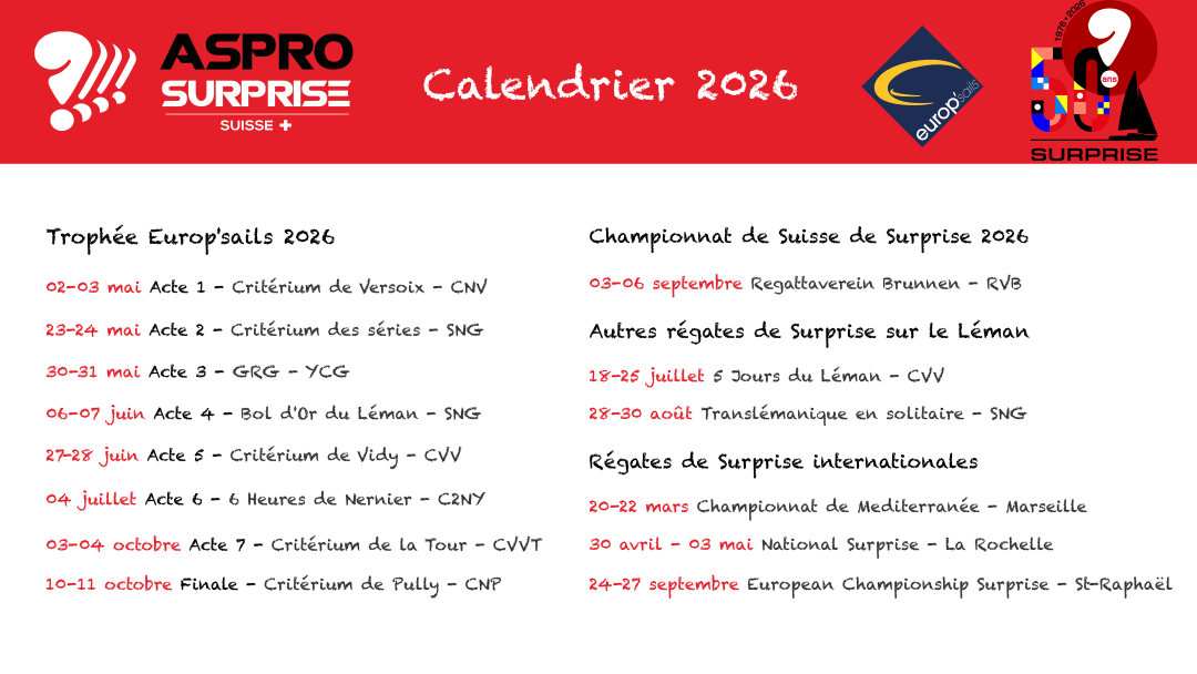 Calendrier 2026